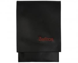 Sefiros - Luxusní pouzdro na kosmetické štětce s červeno - hnědým logem