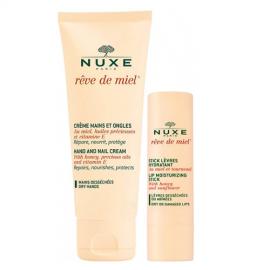 Nuxe - Hydratační péče Reve de Miel (Hand And Nail Cream + Lip Stick)