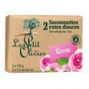 Le Petit Olivier - Extra jemné mýdlo Růže 2 x 100 g